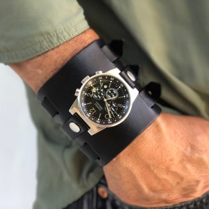 Correa de reloj de cuero, Correa de reloj de cuero hecha a mano, Puño de reloj de cuero, Correa de reloj