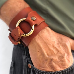 Leather cuff, Men leather bracelet, Leather bracelet image 1