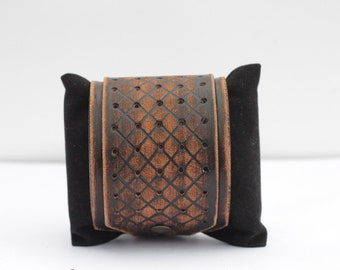 Handmade Distressed Brown Leather Cuff Bracelet, Gift for Him