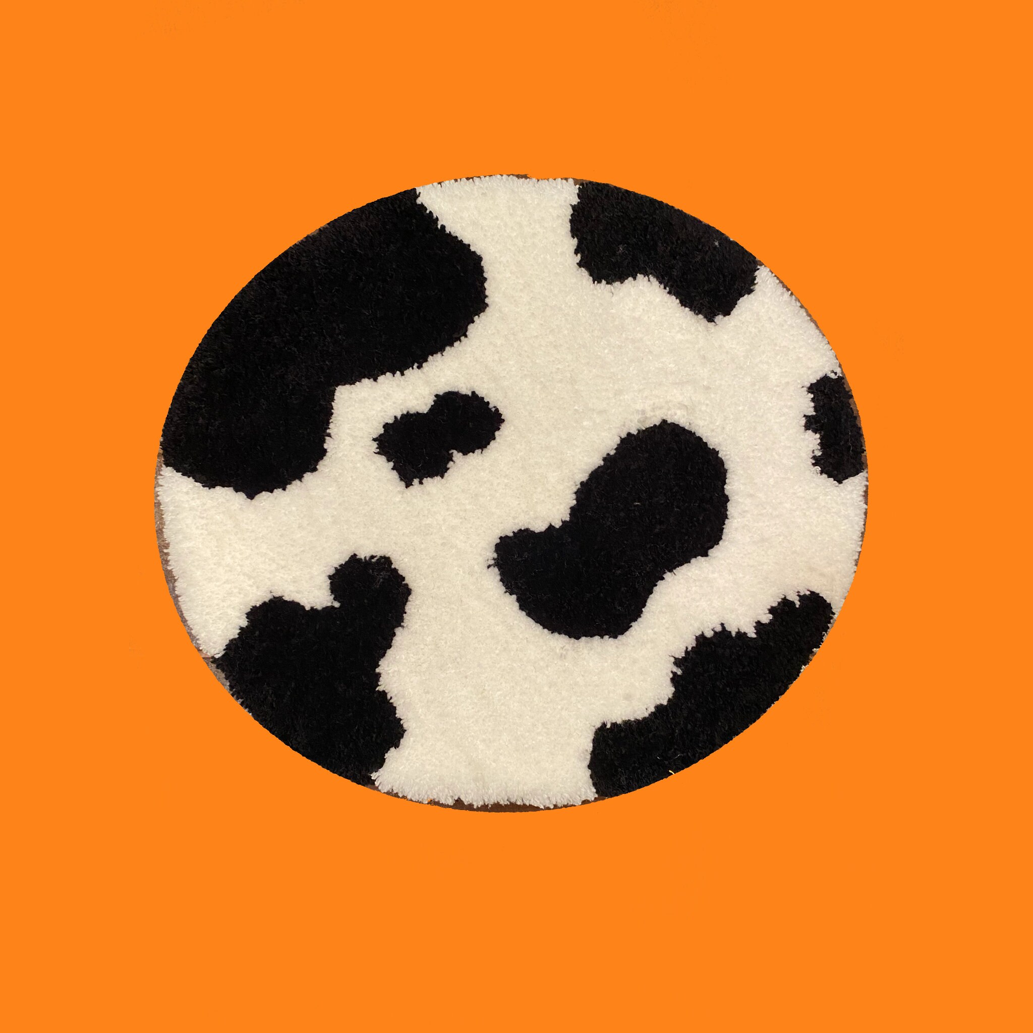 Colorful Cow Print Round Rug