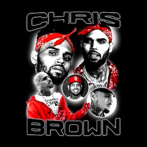 Chris Brown PNG, chemise Chris Brown, Chris Brown, transfert de chaleur Chris Brown, t-shirt graphique Chris Brown, cadeau pour fan de musique, hiphop PNG