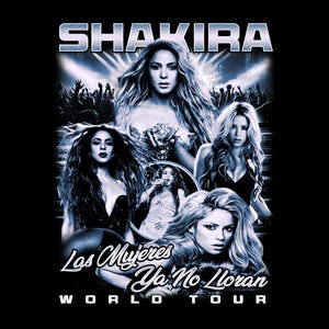Shakira PNG, Shakira Tour 2025 T-Shirt Design, Shakira t-shirt design Las Mujeres Ya No Lloran World Tour Shakira png, Shakira t-shirt png,