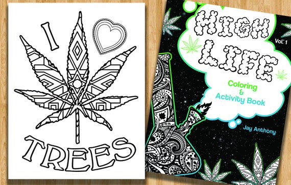 Stoner Coloring Book, Adult Coloring Book, Let's Get High and Color,  Digital Download 