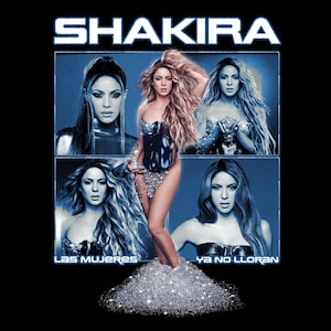 Shakira PNG, Shakira t-shirt design Las Mujeres Ya No Lloran World Tour Shakira png, Shakira t-shirt png, Shakira Tour 2025 T-Shirt Design