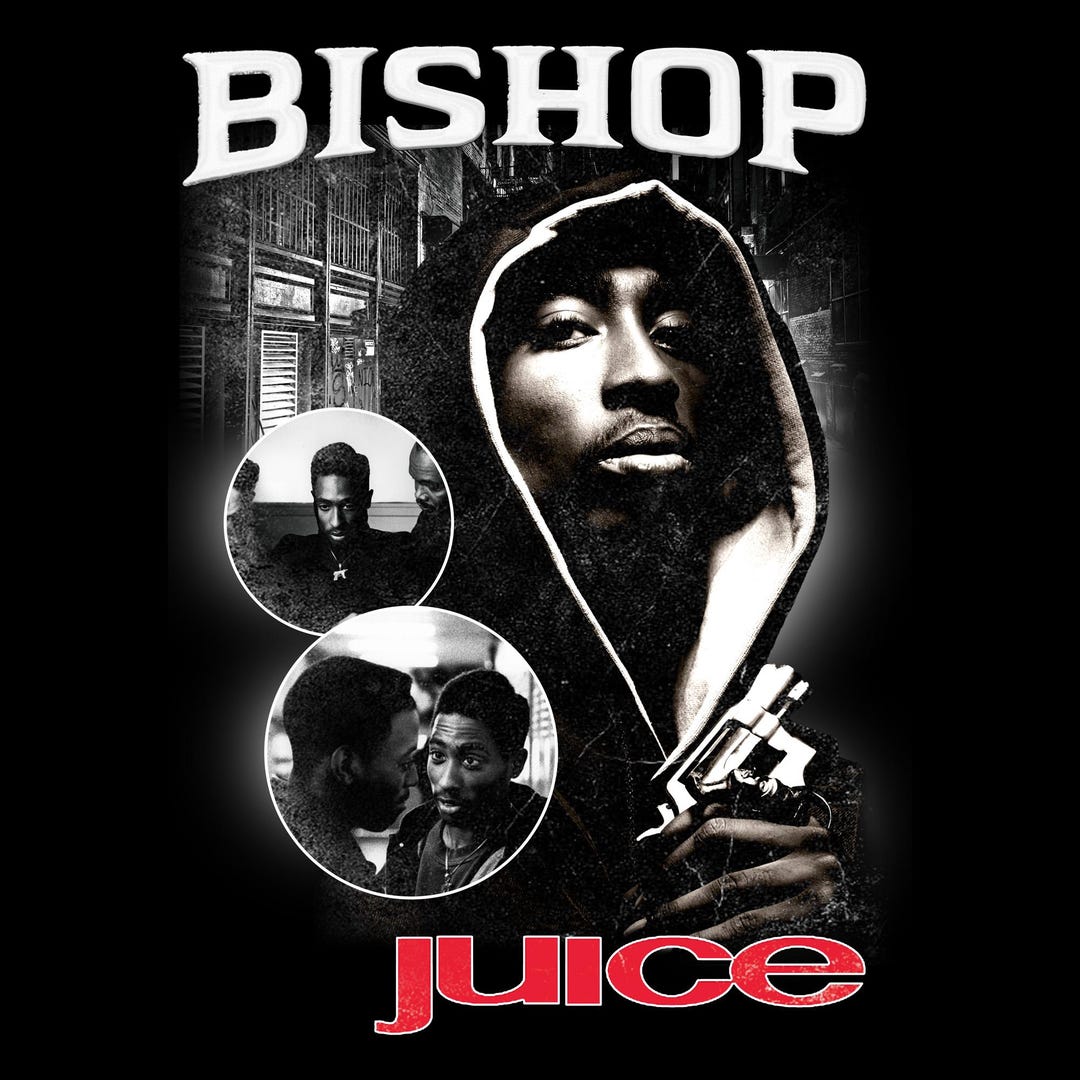 Tupac 2Pac 'Juice' Bishop Chain T-Shirt – Men's 100% Cotton, Rare Graphic Tee, New