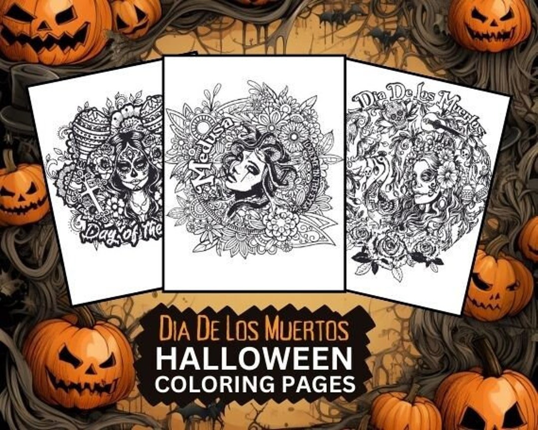 Printable Halloween Coloring Pages for Kids or Adults Instant Digital ...