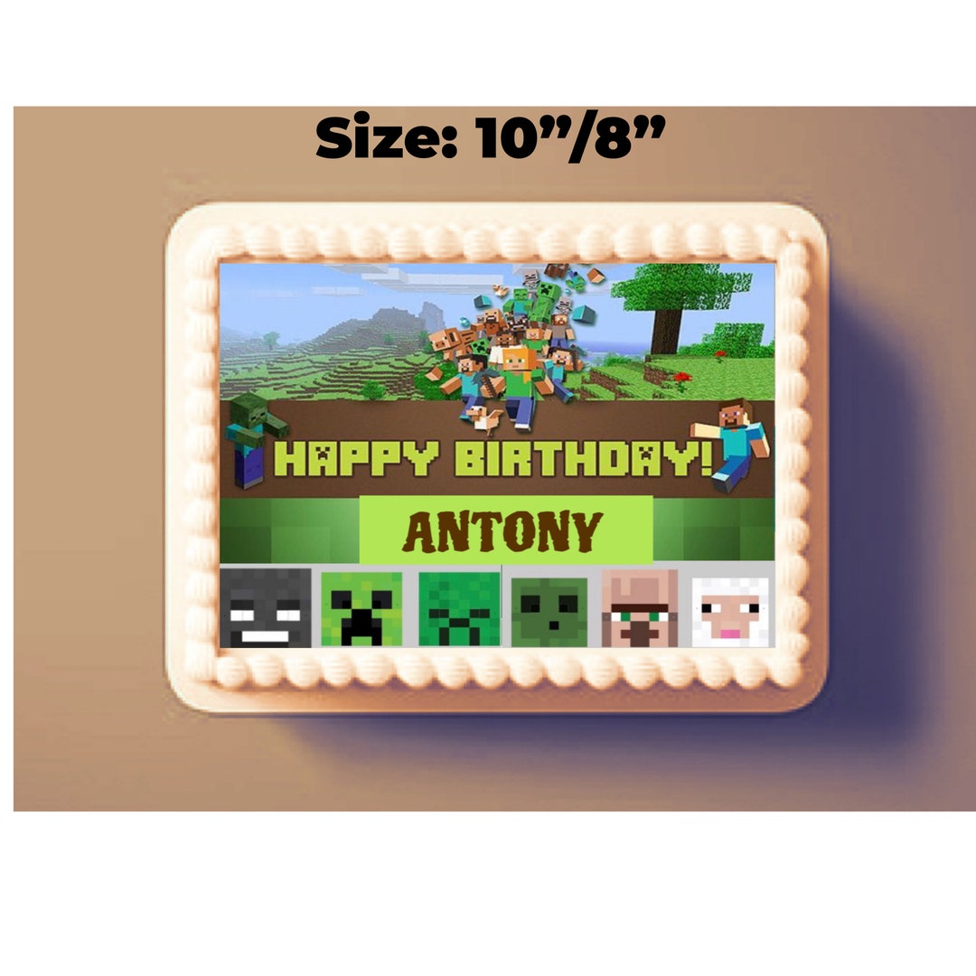 Minecraft Personalized Edible Image Minecraft Cake Topper - Etsy