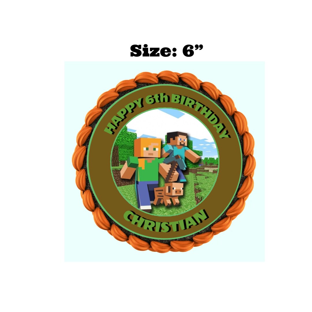 Customized Minecraft Edible Image for Cake, Personalized Edible Topper ...