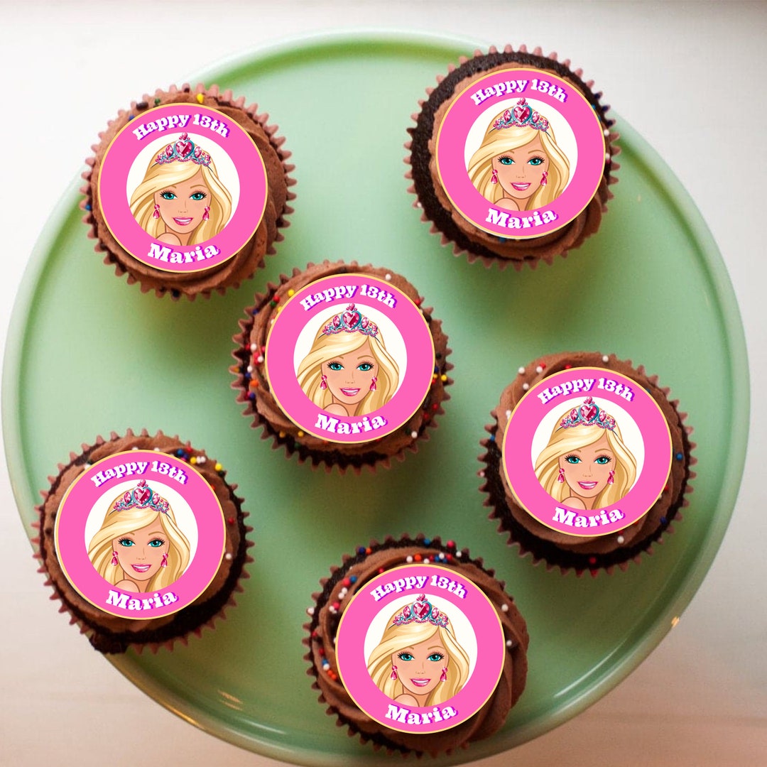 Customized Barbie Edible Cupcake Toppers , Icing Sheets, Uncut. - Etsy
