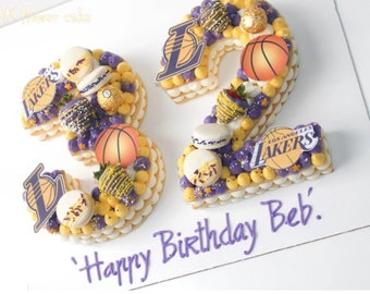 Lakers edible logos for number cake or cupcakes