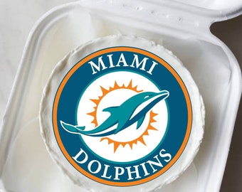 Miami dolphins edible cake and cupcakes toppers, cake toppers,icing sheets, edible decorations.cake decorating.