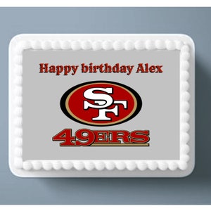 San Francisco 49ers Edible Image Cake Topper Personalized Birthday She -  PartyCreationz