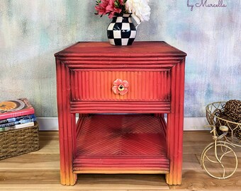 Bamboo Nightstand Etsy