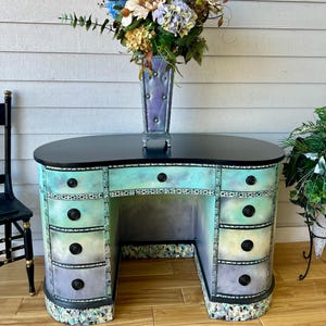 Vintage Haricot (Kidney Shaped Desk),  Art Deco Desk