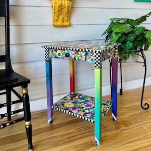 Small Whimsical Table, Abstract Table, Colorful Furniture