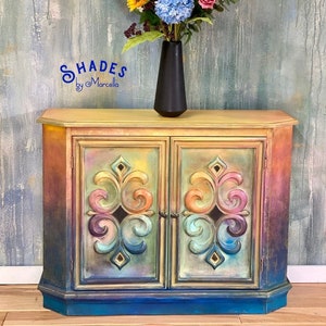 SALE! Colorful Sideboard Cupboard, Boho Sideboard, Colorful Storage, Painted Furniture, Chalk Painted Furniture, Buffet