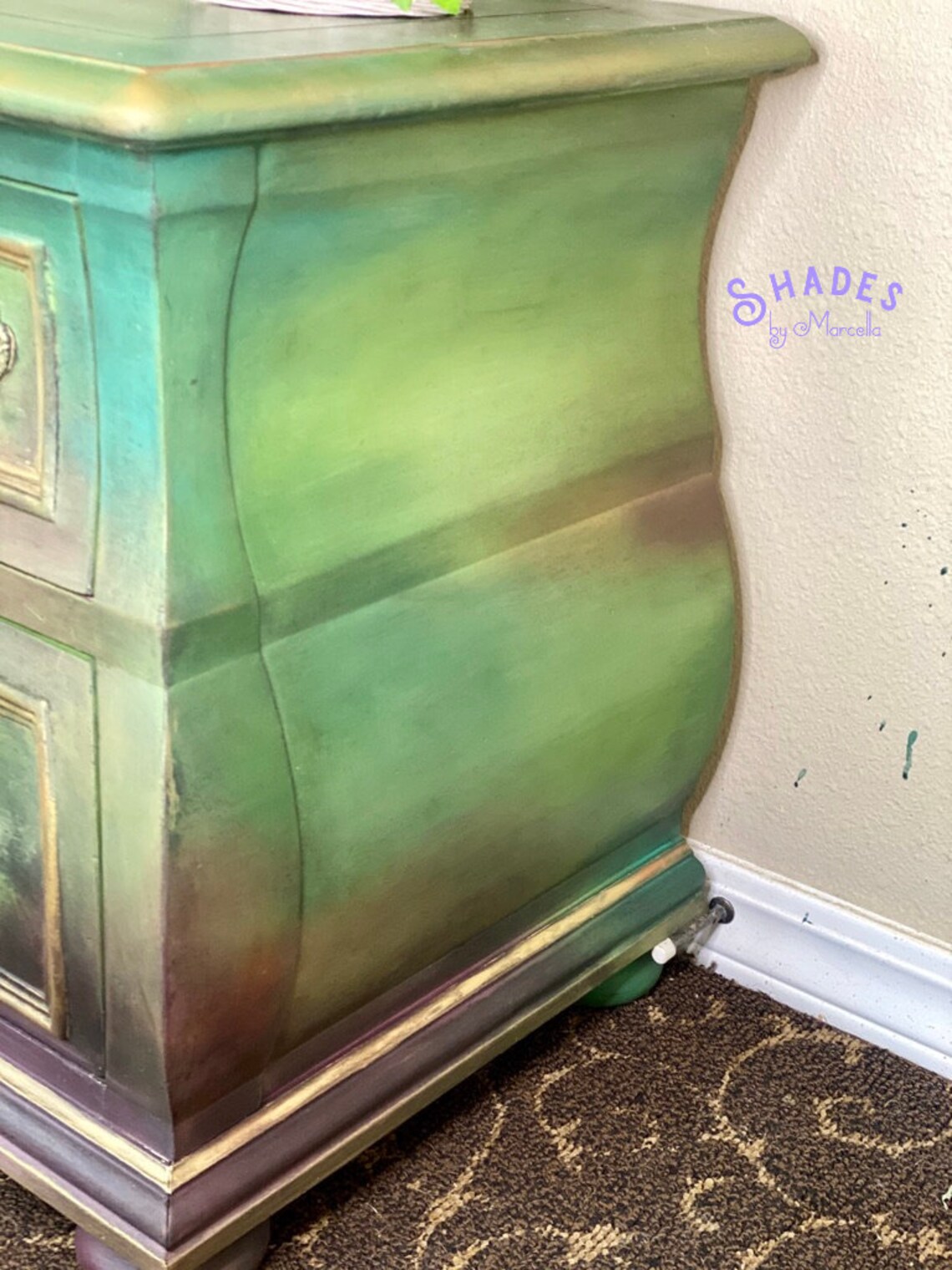 Bombe Chest Two Drawer Bombe Chest Green Bombe Etsy