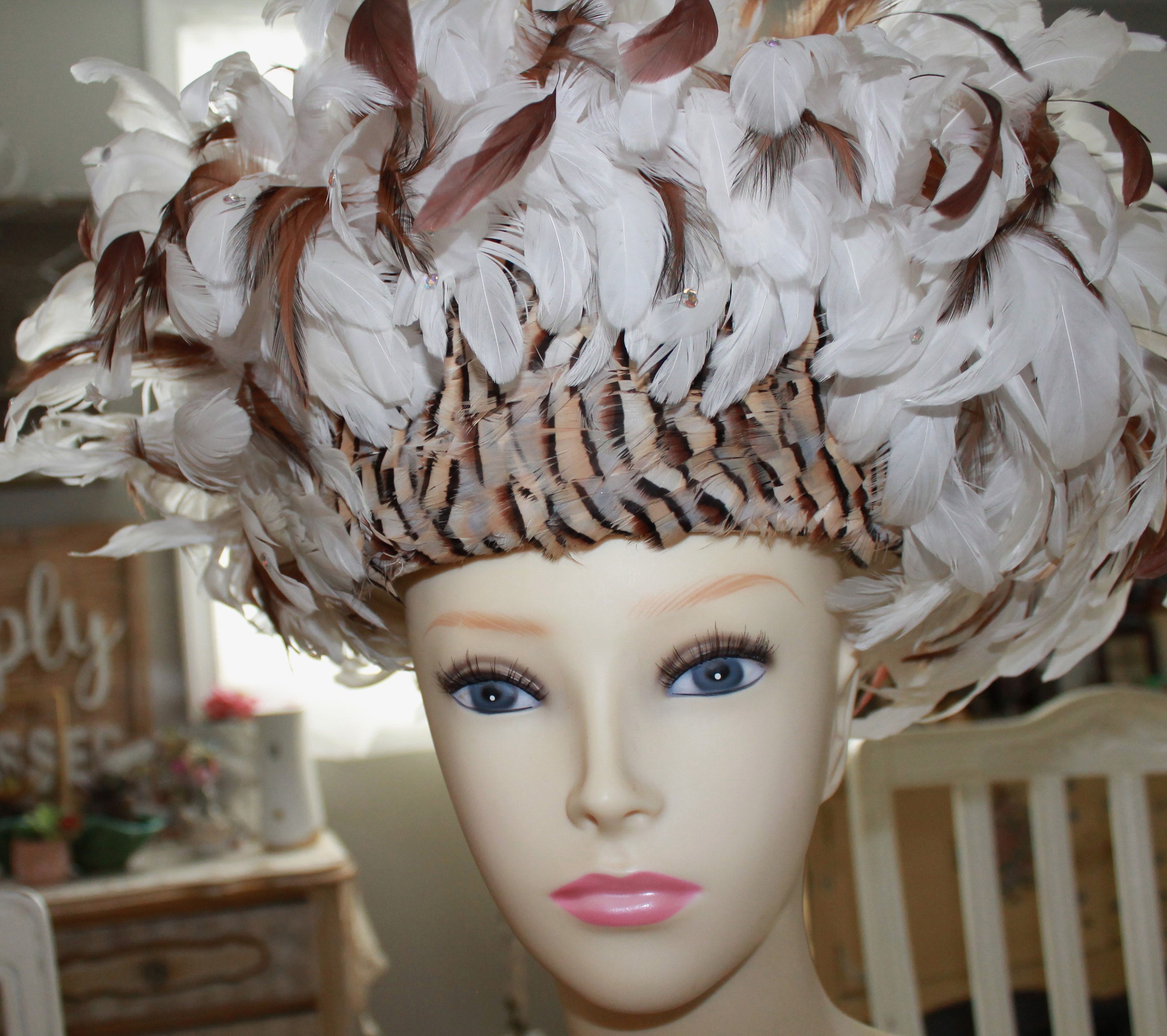 Ms Divine speckled cream hat Sz 58cm HAT51827_Cream_2.jpg?v=1722524754 main image 2