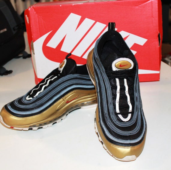 Nike Air Max 97 QS Metallic Gold Shoes Mens Sneakers Sz 13 AT5458 002 Etsy
