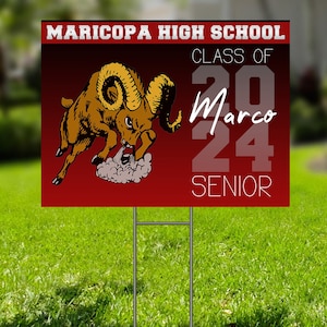 Customizable High School Senior Yard Sign | Class of 2024 Graduation Décor