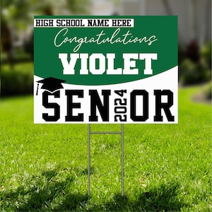 Customizable High School College Senior Yard Sign | Class of 2023-2024 High School College Senior
