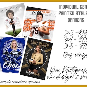 Printed Senior Athlete Banner: Custom Team Photo Design