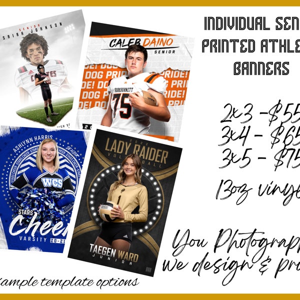 Printed Senior Athlete Banner: Custom Team Photo Design