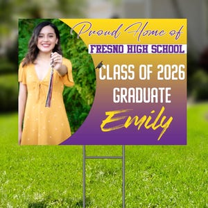 Customizable High School College Photo Class of 2026 Yard Sign | Class of 2026 High School College Senior