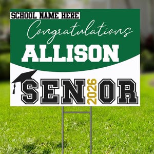 Customizable Senior Graduation Yard Sign: Class of 2025-2026