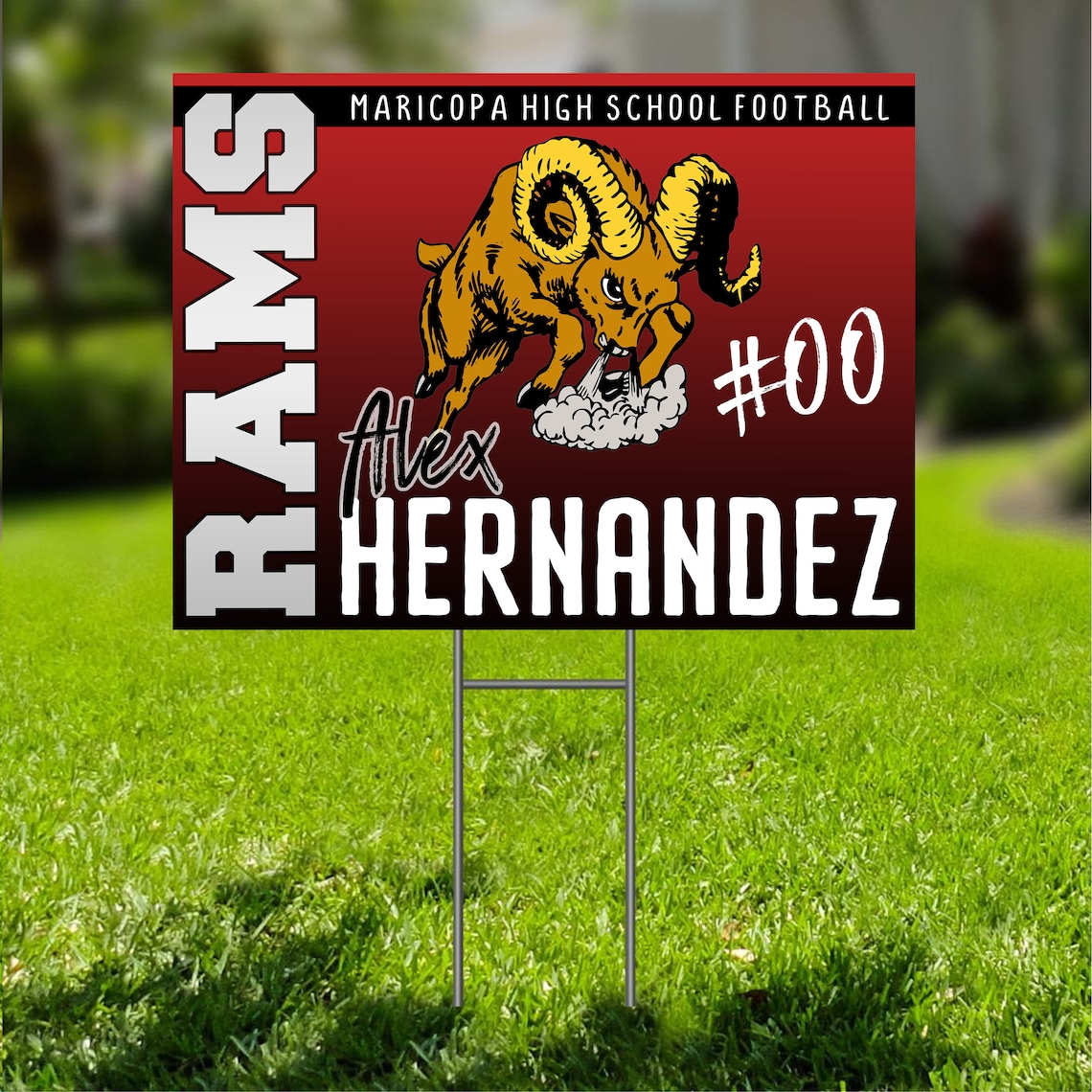 Customizable High School Sports Yard Sign Custom Yard Sign Etsy