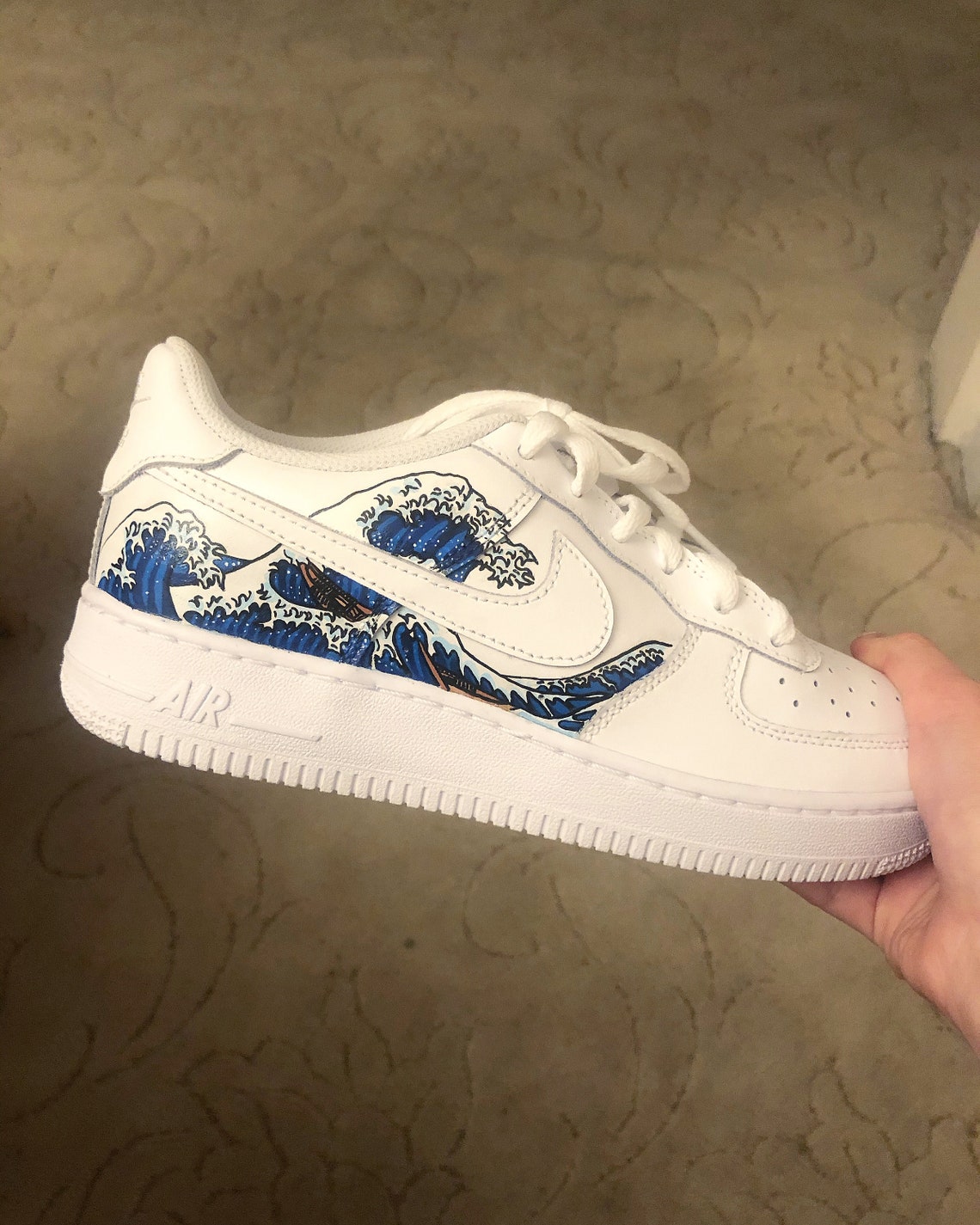 Custom Wave Off Kanagawa Nike Air Force 1 | Etsy