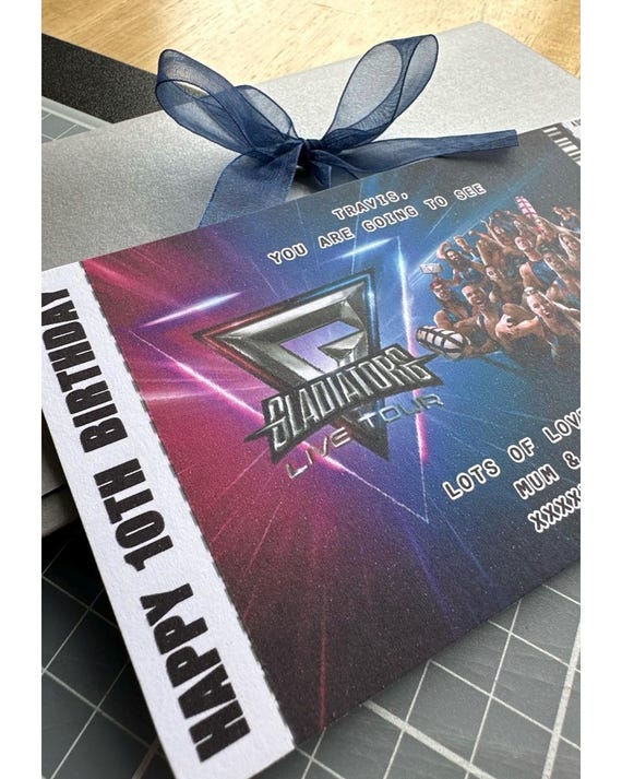 Gladiators Live Tour Personalised Mock Gift Ticket