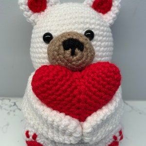 Crochet Valentines Teddy Bear with Heart