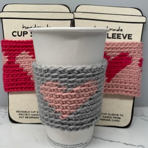 Maniche all&#39;uncinetto Cozy Heart Valentines riutilizzabili