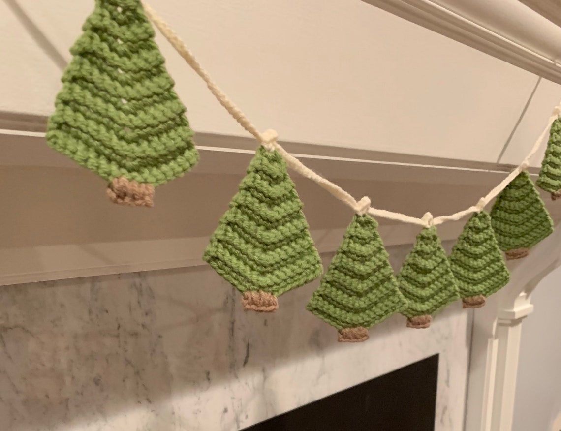Crochet Holiday Tree Garland Etsy