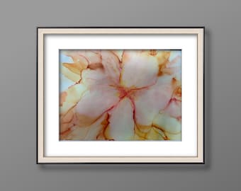 Original Alcohol Ink Flower Art