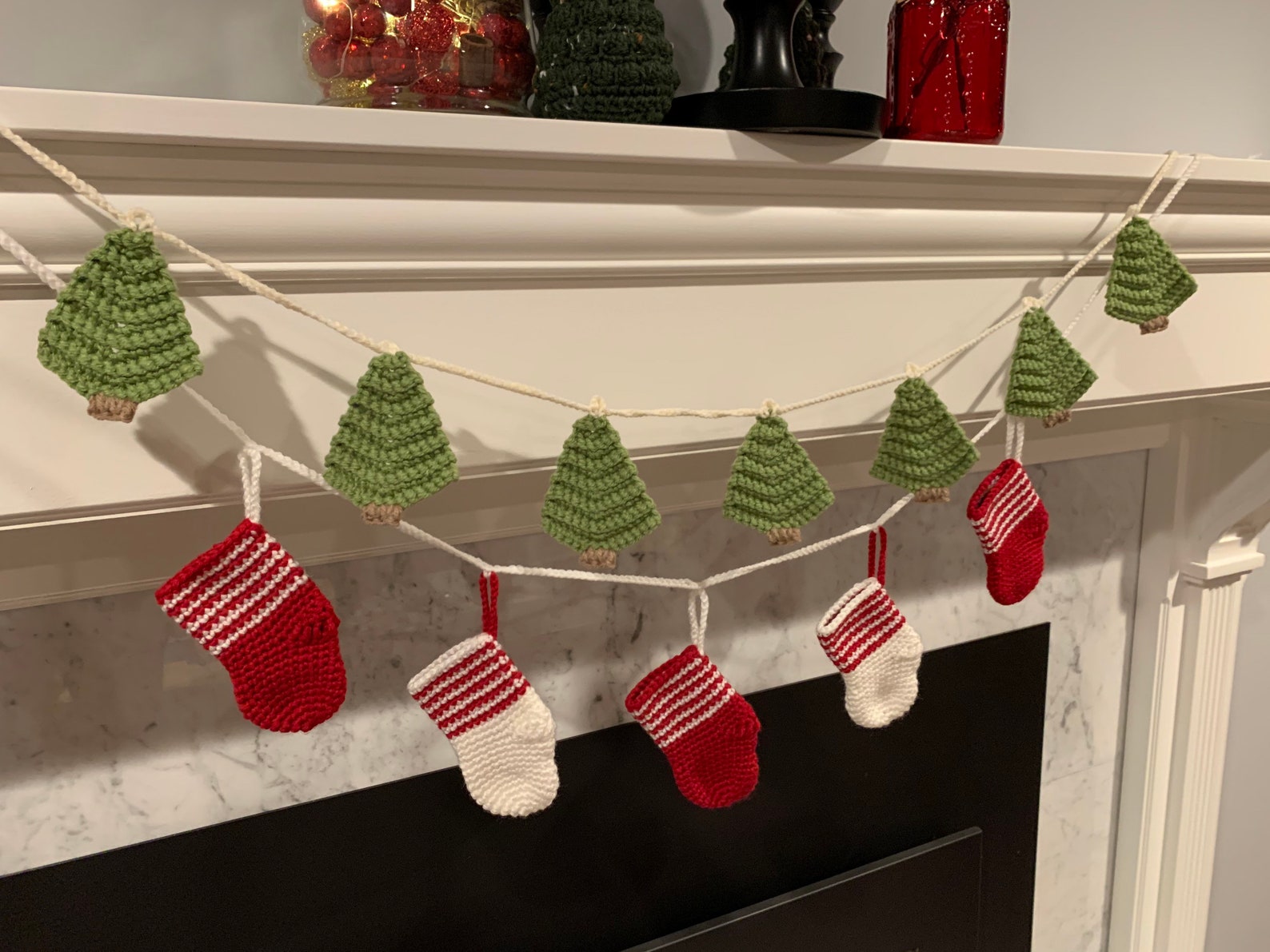 Crochet Holiday Tree Garland Etsy