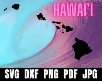 Hawaii Map SVG Cut Files | Vector Graphics (Digital Download)