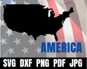 USA Map SVG Cut File | America Vector Graphics (Digital Download)