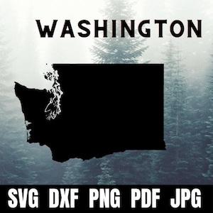 Washington SVG illustraties bestanden | Washington silhouet snijden bestanden | Vectorbestanden | Washington-vector | Washington-kaart | Ambacht | Staat SVG