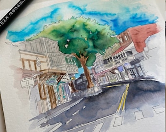 Lahaina, Front Street, Maui, Hawaii, Watercolor Print, Fine Art, Wall Art, Aloha, HI