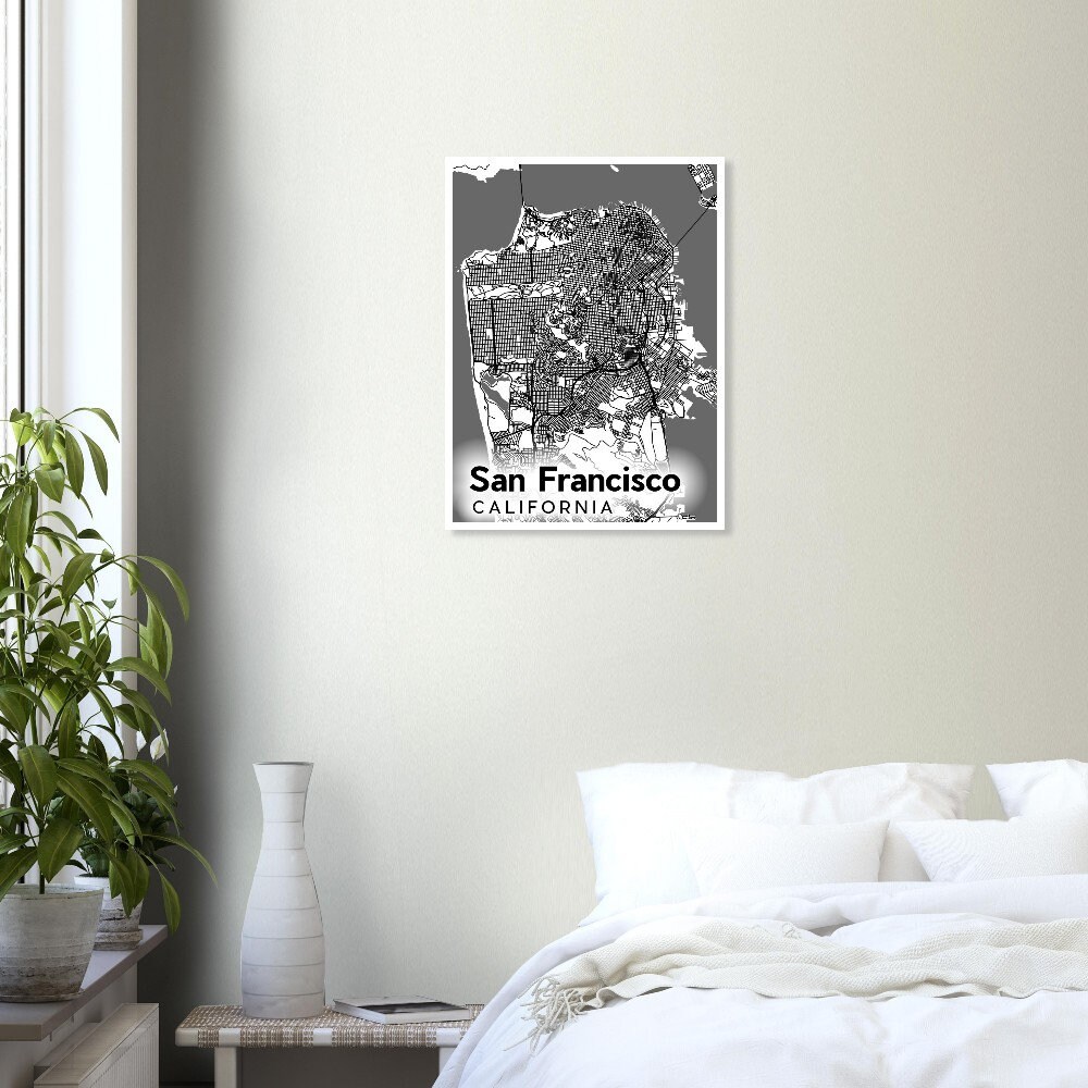 San Francisco Map Print Poster - Light Theme | Wall Art | Fine Art ...