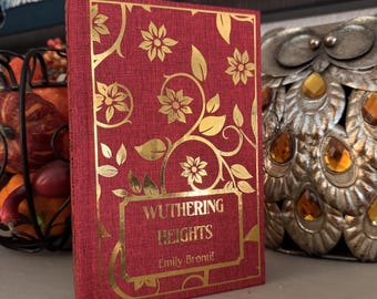 Wuthering Heights Hardcover Book | Emily Brontë | Custom Rebound Edition | Red & Gold Book | Classic Literature Gift | Book Lover Gift
