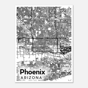 Poster imprimé carte de Phoenix - Thème clair | Art mural | Beaux-arts | Cartes | États-Unis | Cadeau | Moderne | Minimaliste