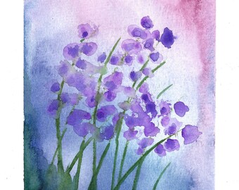 Lavender Flower Gift Card - Set of 10 Watercolor Prints