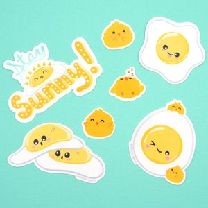 Cute Egg Sticker Pack - Waterproof Egg Stickers - Egg theme - Kawaii Egg- Sticker Gift