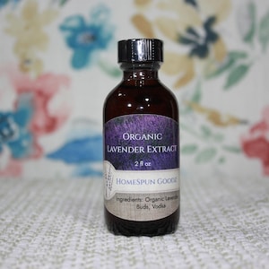 Homemade Organic Lavender Extract: Culinary Flavoring (2oz)