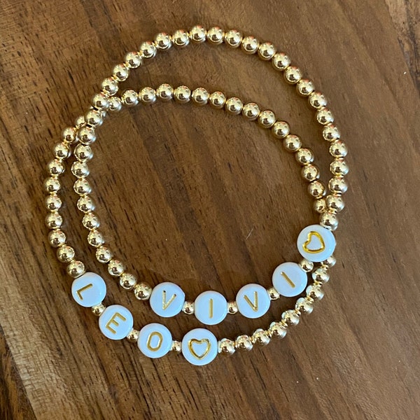 Gold Name Bracelet Etsy