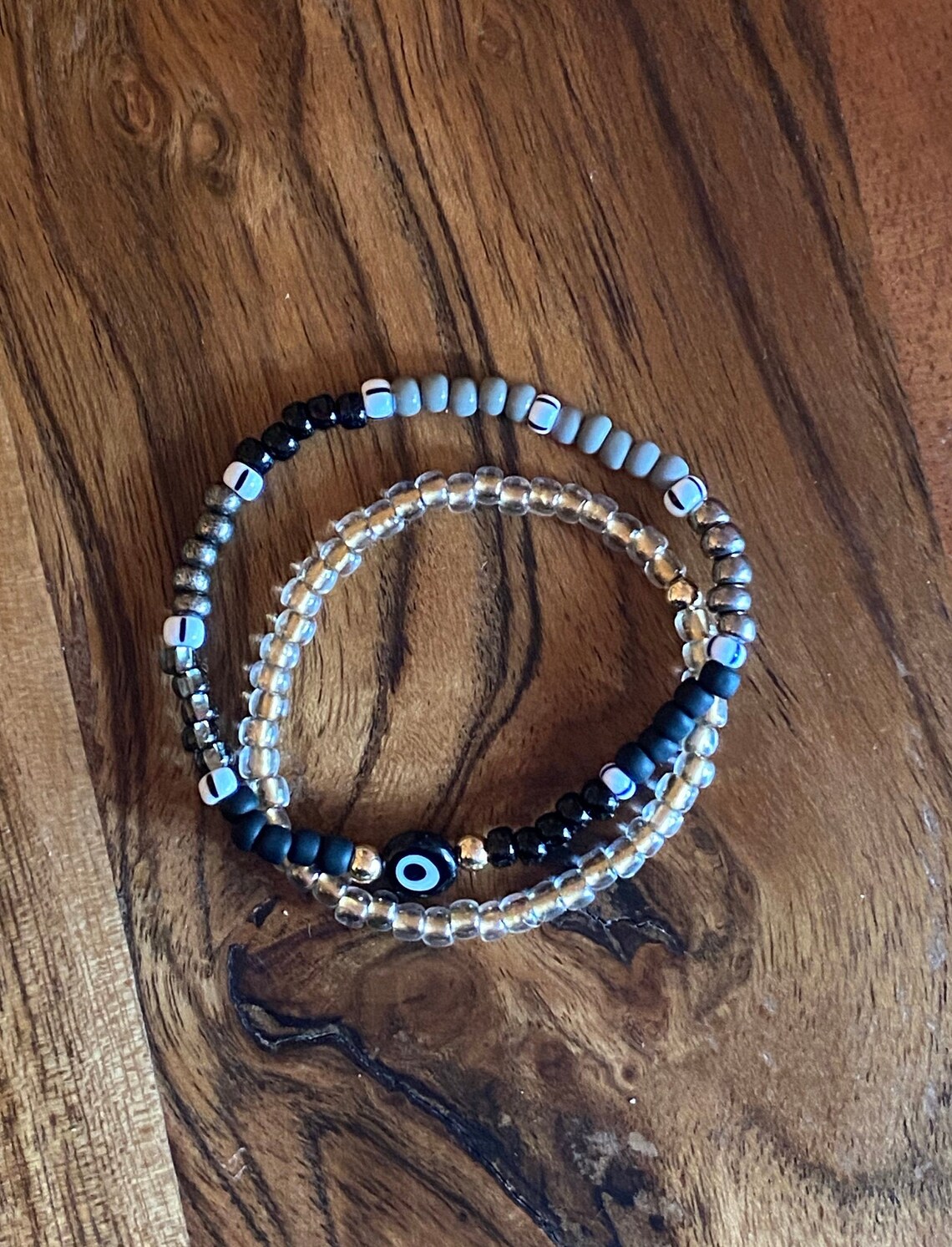 Evil Eye Beaded Bracelet Set Evil Eye and Gold Bracelet Etsy