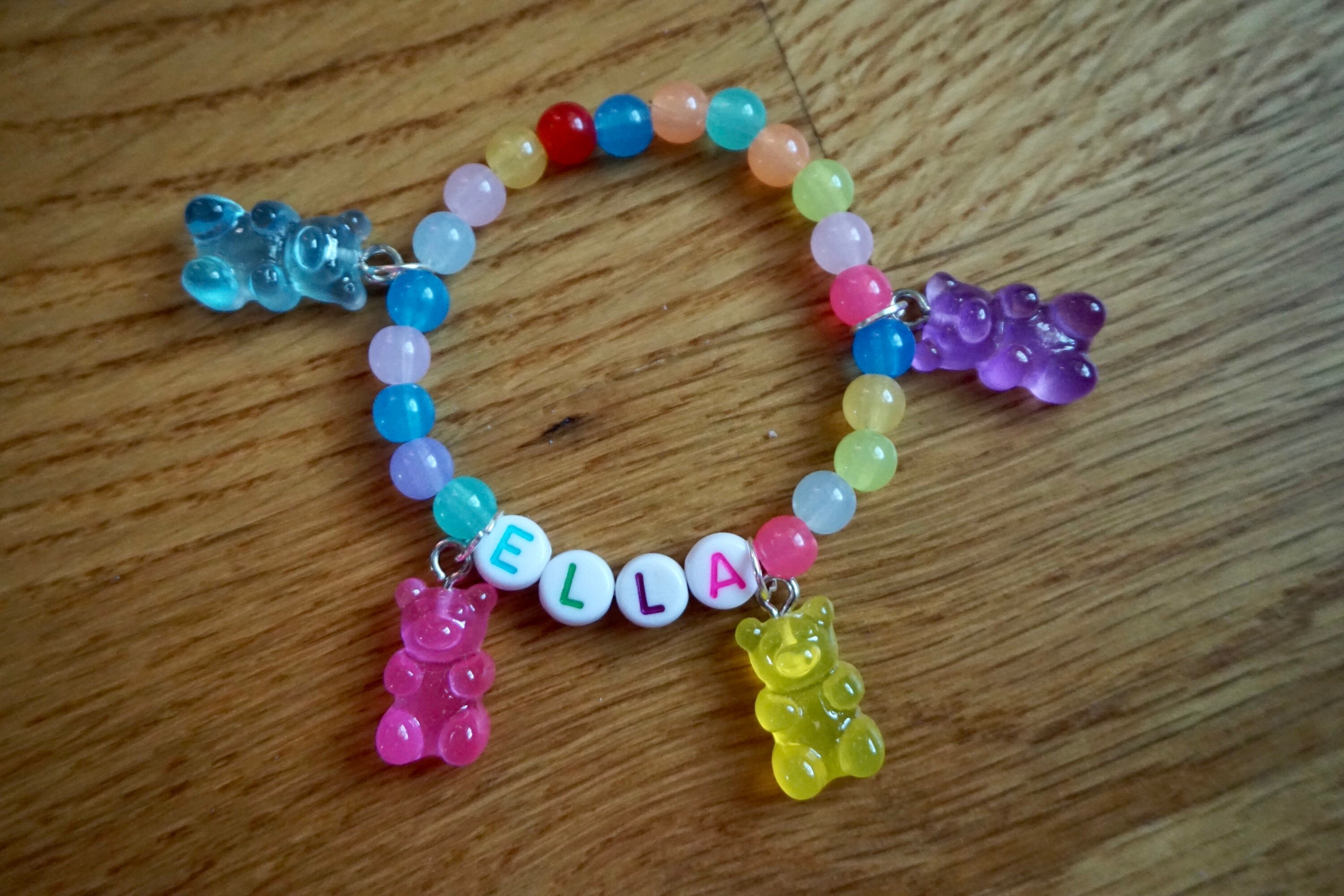 Gummy Bear Charm Bracelet Rainbow Jelly Beaded Stretch Etsy
